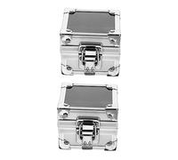 IWOWHERO 2pcs Grinding Head Aluminum Box Nail Drill Bit Holding Box Cuticle Drill Bit Suitcase Nail Organizer