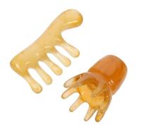 IWOWHERO 2Pcs Gua Sha Massage Comb for Scalp and Head Care Handheld Resin Acupoint Scraping Tools with Wide Teeth for Stimulation and Headache Relief Portable Body Massage Combs