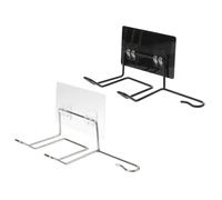 IWOWHERO 2Pcs Hair Dryer Holder Rack Traceless Wall-Mounted Bracket Black White Multifunctional Hook for Bathroom Barbershop Salon Storage Organizer