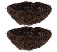 IWOWHERO 2pcs Hand-woven Artificial Birds Nest Cozy Rattan Decorative Birdhouses for Spring Easter Christmas Tree Ornaments Safe Handmade Faux Bird Nest for Garden Patio Home Decor