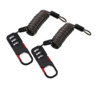 IWOWHERO 2pcs Helmet Anti-Theft Password Lock with Retractable Steel Cable, 3-Digit Resettable Combination Bike and Scooter Security Lock for Outdoor Use