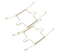 IWOWHERO 2pcs Invisible Stainless Steel U-Shaped Spring Plate Hangers Strong Wall Dish Display Hooks for Secure No-Drill Installation Metal Construction Fits Various Plate for Kitchen