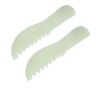 IWOWHERO 2pcs Jade Scalp Massage Comb Multi-purpose Gua Sha Scraping Board for Hair and Facial Care Ergonomic Green Stone Tool Exfoliating Skin Texture Enhancer for Travel and Daily Use