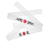 IWOWHERO 2pcs Japanese Style Chef Headbands for Cooking with Good Absorbability and Cotton Material, Wide White Headbands to Keep Hair Away from Face, Suitable for Sports and Culinary Use