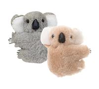 IWOWHERO 2pcs Koala Hair Clips Small Claw Clips for Women Comfortable Non Painful Soft Plush Accessories Fade Resistant for Straight Curly Ponytail Braids