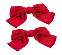 IWOWHERO 2pcs Large Red Bow Hair Clips for Women Non-slip Bowknot Hair Barrette Chic Party Accessories Gift for Ladies and Teens