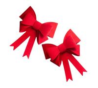 IWOWHERO 2pcs Large Red Christmas Bow Wreath Bows with Tiebacks for Tree Topper Curtain Buckle Wedding Home Indoor Outdoor Decorations