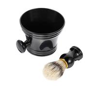 IWOWHERO 2pcs Men Shaving Kit with Soft Beard Brush and Soap Bowl Set for Close Comfortable Shave Exfoliating Skin Portable Grooming Tool for Travel and Daily Use