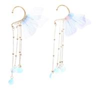 IWOWHERO 2pcs Mermaid Ear Cuff Earrings for Non Piercing Butterfly Tassel Design Mermaid Accessories for Halloween Party Fairy Tale Costume