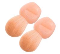 IWOWHERO 2pcs Mini Makeup Brush Face Brush Highlighter Portable Blush for Powder Foundation Mini Nail Art