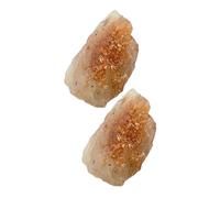 IWOWHERO 2pcs Natural Rough Crystals Colorful Energy Stones for Meditation Therapy and Relaxation Compact Palm with Vibrant Orange Tones