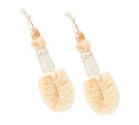 IWOWHERO 2pcs Natural Sisal Fiber Body Brush with Ergonomic Handle for Exfoliation and Dead Skin Removal Large Bath Scrubber for Dry Skin Care and Deep Cleansing