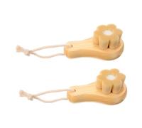 IWOWHERO 2pcs Plum Blossom Manual Facial Cleansing Brush with Soft Dense Bristles for Makeup Removal Blackhead Cleaning and Skin Elasticity Boost Travel-friendly Face Scrubber Tool for