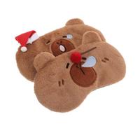 IWOWHERO 2pcs Plush Animal Sleep Eye Mask Soft Microfiber Blindfold with Cute Designs Cozy Light Blocking Shade for Women Men Washable Non-Pressure Fit for Travel and Home