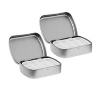 IWOWHERO 2pcs Portable Mini Watercolor Palette Tin Box with Divided Compartments for Travel and Outdoor Painting Compact Metal Storage Case for Artists and Nail Gel Organizing Silver Small