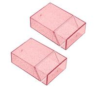 IWOWHERO 2Pcs Portable Pink Plastic Cigarette Case Box for 20 Cigarettes Capacity Lightweight Container for Travel and Commuting