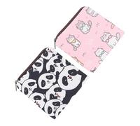 IWOWHERO 2pcs Portable Polyester Sanitary Napkin Bags with Zipper Cartoon Makeup Pouches for Travel and Everyday Storage, Washable and Cute Cosmetic Holder for Women and Random Color