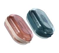 IWOWHERO 2Pcs Portable Soap Container Boxes with Drainable Design Bar Soap Holders for Bathroom and Kitchen in Red and Blue with Lid for Neat Organization