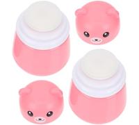 IWOWHERO 2pcs Powder Box Cartoon Bear Design Portable Talcum Powder Case Capacity Puff Container for Home Travel