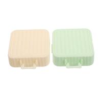 IWOWHERO 2pcs Powder Puff Storage Box Decorative Office Storage for Body Powder Puff Empty Container Case