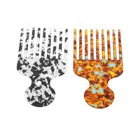 IWOWHERO 2pcs Professional Acetate Hair Stylist Comb Static Fine Tooth Detangling Tool for Braids Wigs Curly Afro American African Hair Portable Colorful