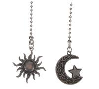 IWOWHERO 2Pcs pull cord light chain extension hanging light pendant home decor boho hanging light metal fan decorative chain extension ceiling light pulls Zinc alloy extend the chain