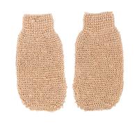 IWOWHERO 2pcs Ramie Jute Exfoliating Gloves for Body Scrubbing and Shower Cleansing Stretchy Fits Natural Bath Spa Mitts for Removing Dead Skin and Oil From Arms Legs Chest and Back
