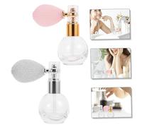 IWOWHERO 2Pcs Refillable Glass Spray Bottles Perfume Atomizers with Transparent Design and Covers for Aromatherapy and Travel Use