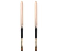IWOWHERO 2pcs Retractable Lip Brushes for Lipstick, Retractable Lip Gloss Balm Applicator Eyeshadow Scrub Applicators, Travel Lipstick Foundation Makeup Brush Tool