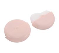 IWOWHERO 2pcs Rotatable Cap Foundation Powder Brush Wave Arc Design for Face Fit Flat Top Seamless Blending Makeup Brushes with Soft Silky Hair for Liquid and Powder Application Portable