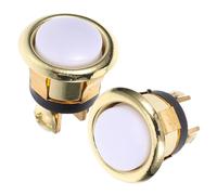 IWOWHERO 2Pcs Round Lighted Doorbell Button Replacement Metal Push Button Switch with LED Indicator for Home Wired Door Chimes, Vintage Gold Finish, Suitable for Indoor and Garage Use
