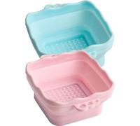 IWOWHERO 2pcs Silicone Makeup Brush Cleaning Bowls with Foldable Design and Effective Cleaning for Makeup Brush Rinsing for People Who