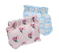 IWOWHERO 2pcs Small Makeup Bags for Women, Multipurpose Cosmetic Pouches with Delicate Printed Patterns, Compact Oxford Fabric Design, No Zipper, for Daily Travel Storage