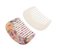 IWOWHERO 2Pcs Small Portable Acetic Acid Wide Tooth Combs for Travel and Home Use Mini French Side Hair Comb Set in Mermaid and Mixed Colors Detangling Hair Brushes