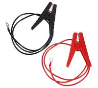 IWOWHERO 2Pcs Solar-Powered Alligator Clips Jumper Cables with Wire, Large Crimson and Ebony Battery Clamps for Car Jump Starter, Emergency Portable Clamp Connectors for Automotive Battery