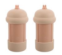 IWOWHERO 2pcs Squeeze Bottles for Travel, 4-in-1 Silicone Toiletry Bottles Kit, 60ml Leakproof Liquid Travel Size Containers, Portable Dispenser for Soap, Lotion, Shampoo