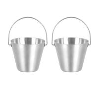IWOWHERO 2Pcs Stainless Steel Egg Holder Bucket with Handle for Steamed Eggs and Kitchen Storage Stylish Teppanyaki Container