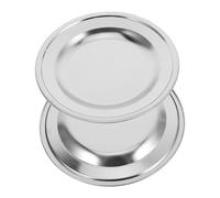 IWOWHERO 2Pcs Stainless Steel Red Wine Coaster Round Shape Anti-scalding Wine Bottle Cushion Dining Table Protector for Home Coffee Shops Hotels