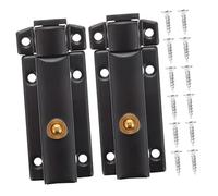 IWOWHERO 2pcs Stainless Steel Spring Pin Latch 3-inch Automatic Sliding Door Lock Screws Sturdy Black Gate Barrel Bolt for Home and Garden Security