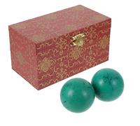 IWOWHERO 2Pcs Turquoise Hand Exercise Balls Smooth Stress Relief Spheres for Joint Relaxation and Memory Improvement Portable Household Massage Balls Gift for Elderly
