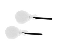 IWOWHERO 2pcs Ultrasoft Long Hair Powder Puff Fairy Wand Design Cosmetic Face Makeup Sponge for Even Application of Loose Powder Easy to Clean Facial Beauty Tool