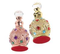 IWOWHERO 2pcs Vintage 15ml Glass Perfume Bottles Refillable Travel Containers for Essential Oils Rose Gold and Gold Decorative Perfume Atomizers for Fragrance Storage