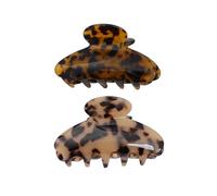 IWOWHERO 2pcs Vintage Geometric Acetate Hair Claw Clips Leopard Print Beige Women Jaw Clips for Thick and Thin Hair Non-slip Decorative Grips for Daily Travel and Party Use