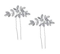 IWOWHERO 2pcs Vintage Rhinestone Hairpin for Bride Elegant Handmade U-shaped Wedding Hair Accessories Delicate Hair Forks for Women and Girls for Special Occasions