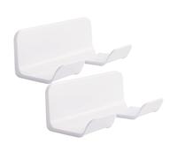 IWOWHERO 2pcs Wall Mounted Hair Dryer Rack Storage Holder for Bathroom Bedroom Barbershop Premium Blow Dryer Organizer Space-saving Hairdryer Station