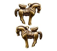 IWOWHERO 2pcs War Horse Keychain Pendant Vintage Retro Small Brass Gadget Car Key Pendant Hanging Decor for Keys