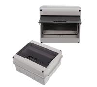 IWOWHERO 2pcs Waterproof Outdoor Power Distribution Box 8-Way Circuit Breaker, IP65 Weatherproof Electrical Junction Enclosure Window and Din Rail for Charging Pile Protection