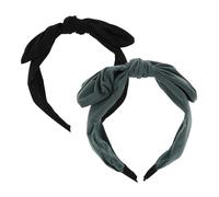 IWOWHERO 2pcs Wide Knotted Bow Headbands Wrapped Hairband Accessories for Women Suitable for Various Hairstyles and Outdoor Activities Random Colors Included
