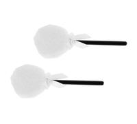 IWOWHERO 2pcs Women Makeup Puff Soft Long Hair Fairy Wand Pressed Powder Sponge for Face Cosmetics