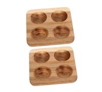 IWOWHERO 2pcs Wood Egg Tray Organizer Farm Egg Holder Dish for Fridge and Kitchen Countertop Space-saving Storage Trays Fresh Design